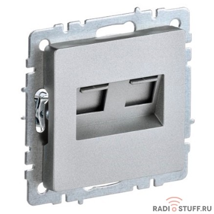 IEK BR-K20-1-K47 BRITE Роз. комп. 2-ая RJ45 кат.5E РК10-2-БрА алюм. 