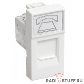 Iek (CKK-40D-RT1-K01) РКФ-10-00-П Розетка телефонная RJ-11 кат.3 (на 1 модуль) ПРАЙМЕР белая