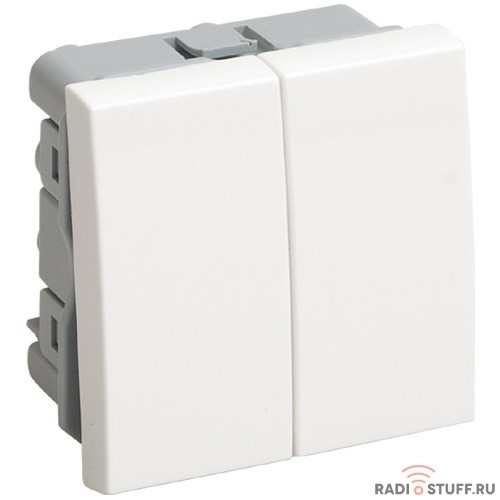 Iek (CKK-40D-VD2-K01) ВК1-22-00-П Выключатель двухклавишный (на 2 модуля) ПРАЙМЕР белый