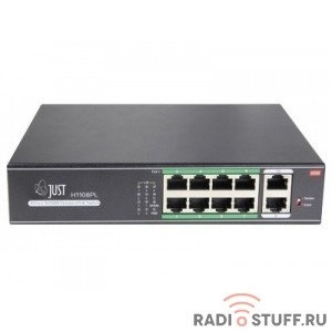 Just JT-H1108PGL Неуправляемый 10 портовый PoE коммутатор в металлическом корпусе