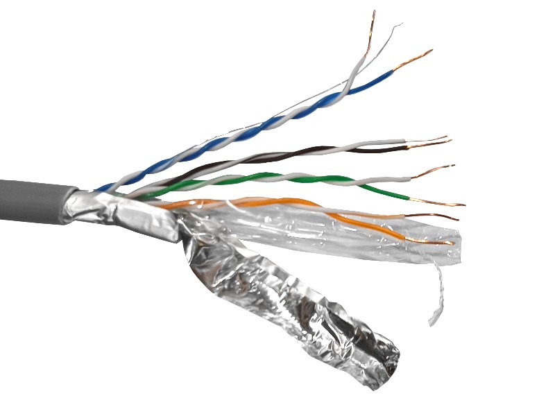 Кабель FTP4 cat.5е, одножильный, 305м, Cu, нг(А)-HF LSZH, Проходит Fluke тест, серый, NETKO Optima Silver